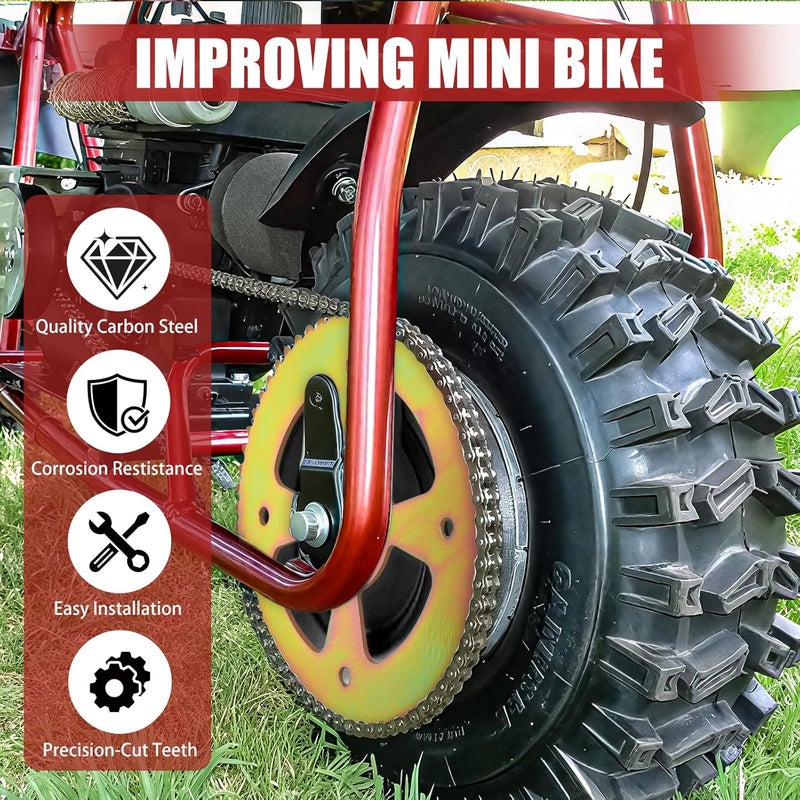 Superlong 60 Tooth Mini Bike Sprocket for 40/41/420 Chain, Rear Sprocket 37mm Bore with 6 Hole Fit for Coleman CT100U CC100X Baja Doodle Bug DB30 Monster Mega Moto MMB105 Mini Bike Parts - Image 3